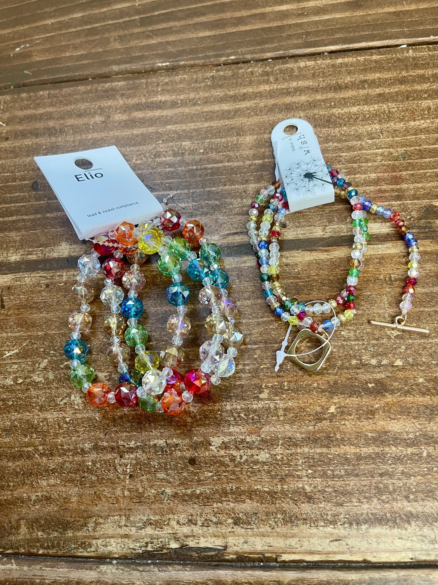 Multicolored beaded bracelets