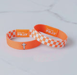Orange & White Check