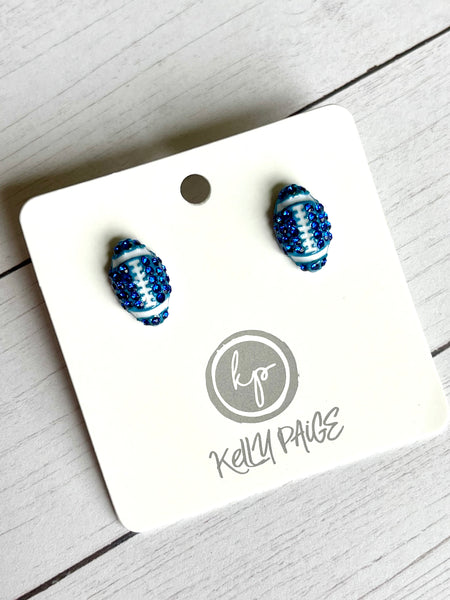 Mini football stud earrings