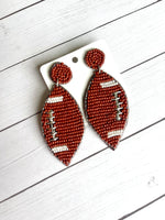 Beaded Football Earrings