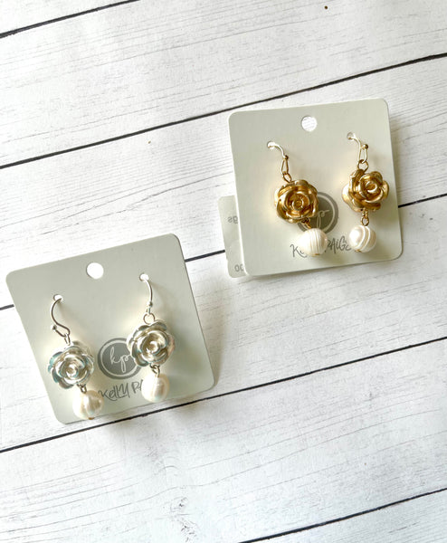 Rose and Pearl earring