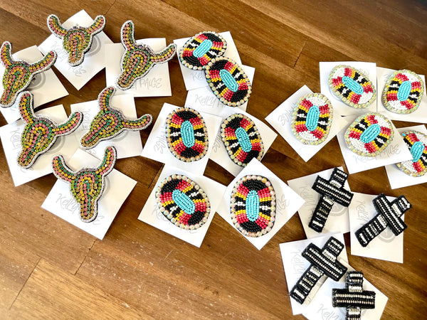 Western Beaded pins
