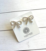 Small Rhinestone Bow Earrings