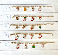 Christmas charm bracelet - red & green