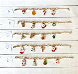 Christmas charm bracelet - red & green