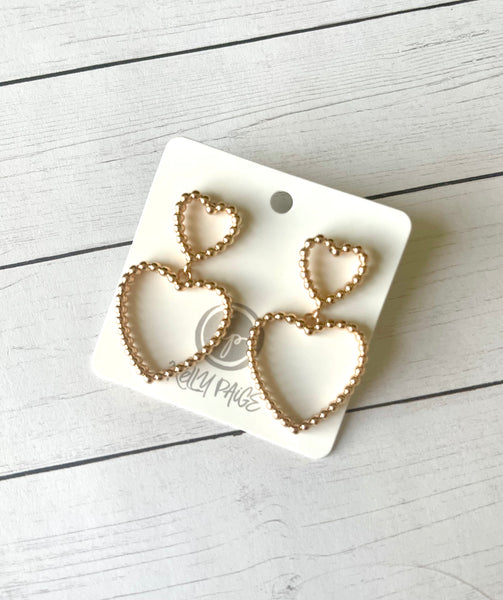 Double Gold Heart earrings