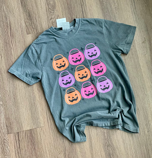 ADULT bright Jack o lantern shirt