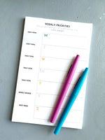 Weekly Priorities notepad