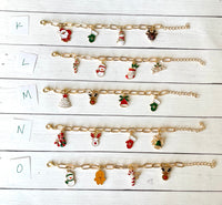 Christmas charm bracelet - red & green