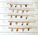 Christmas charm bracelet - red & green