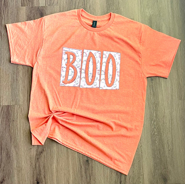 Pink and orange BOO shirt