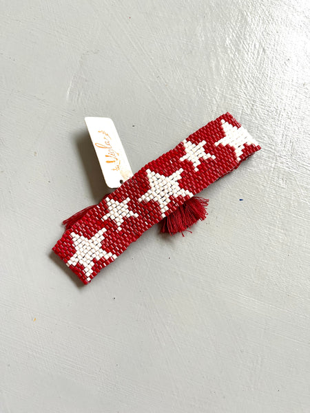 Beaded red star bracelet