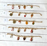 Christmas charm bracelet - red & green