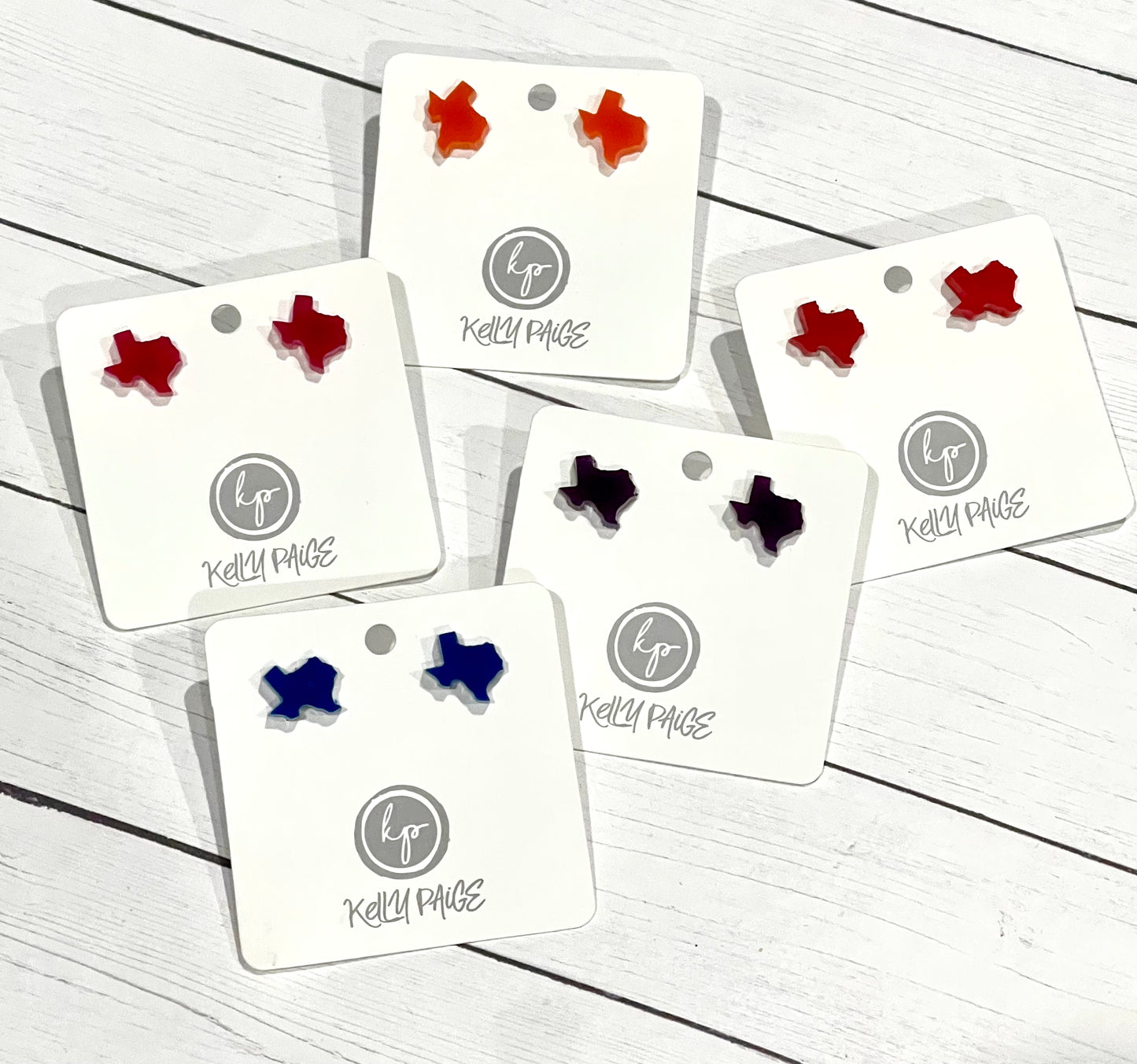 Mini acrylic Texas stud earrings