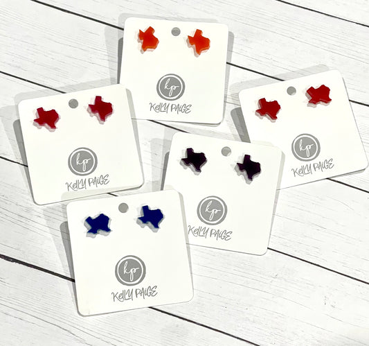 Mini acrylic Texas stud earrings