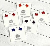 Mini acrylic Texas stud earrings