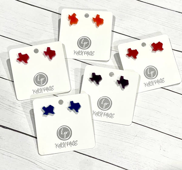 Mini acrylic Texas stud earrings