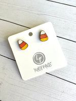 Candy corn stud earrings