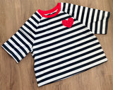 ADULT Striped Heart shirt