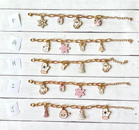 Christmas charm bracelet - pink