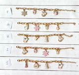 Christmas charm bracelet - pink