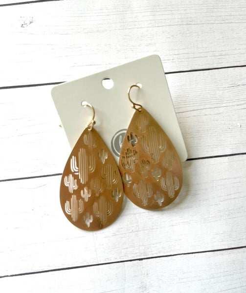 Cactus cutout earring