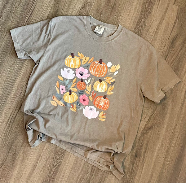 ADULT brown fall floral shirt