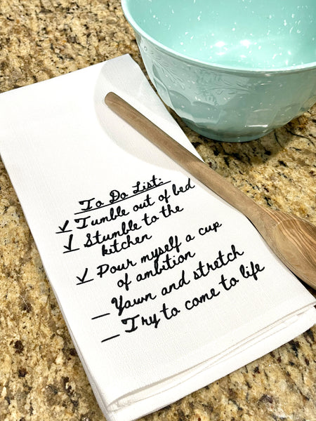 “To do” kitchen towel