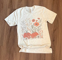 ADULT pumpkin and floral shirt