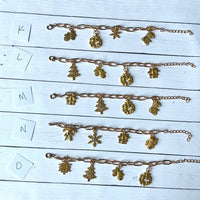 Christmas charm bracelet - gold