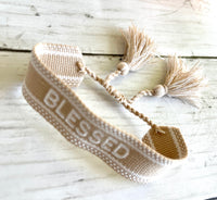 Woven adjustable BLESSED bracelet