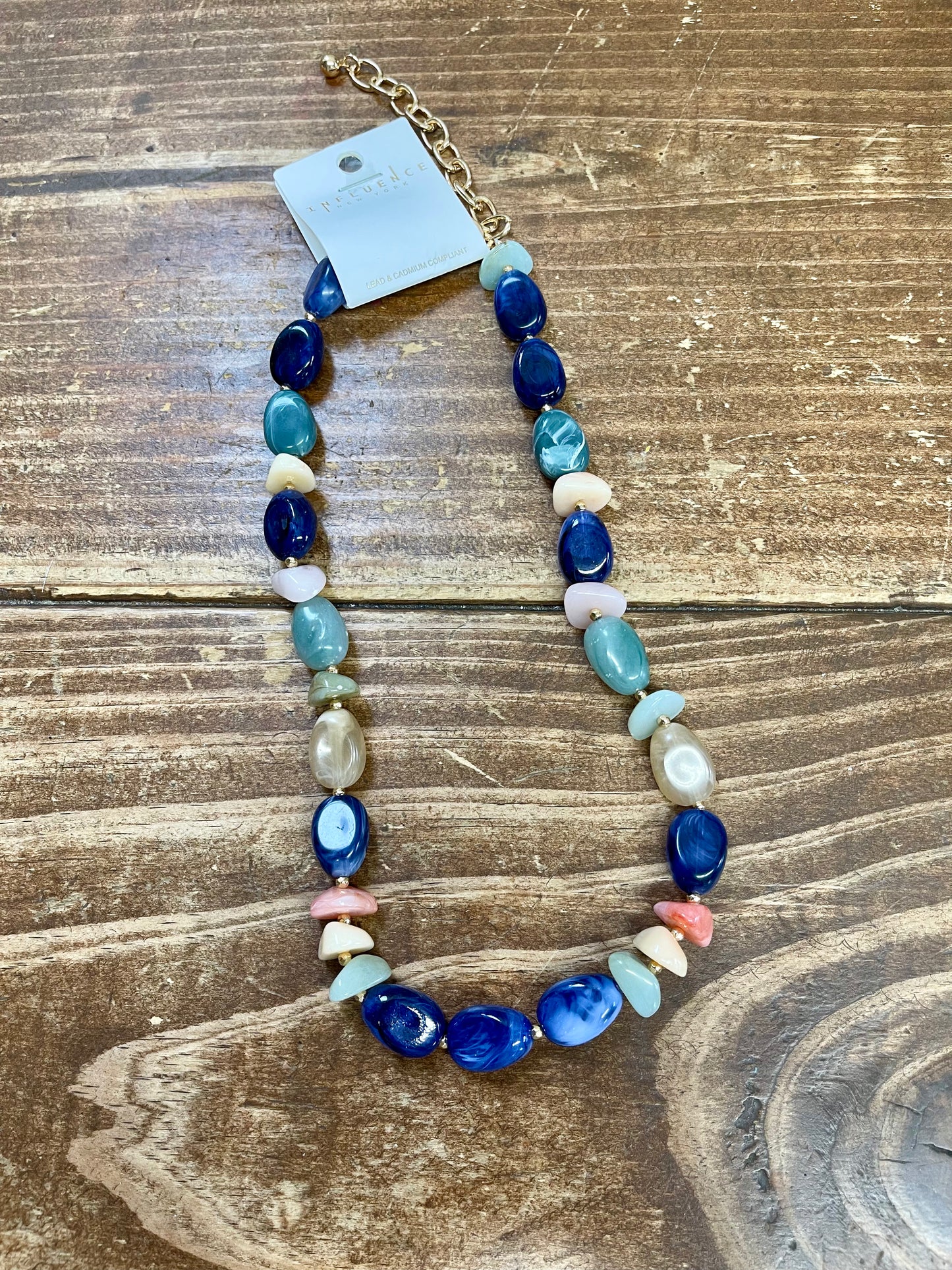 Navy beaded necklace
