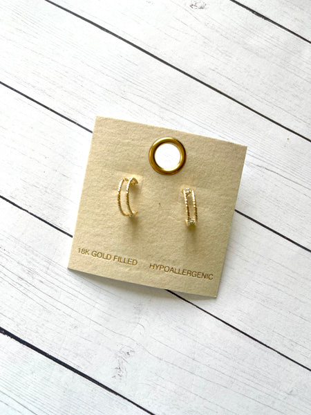 Small gold semi hoop earring