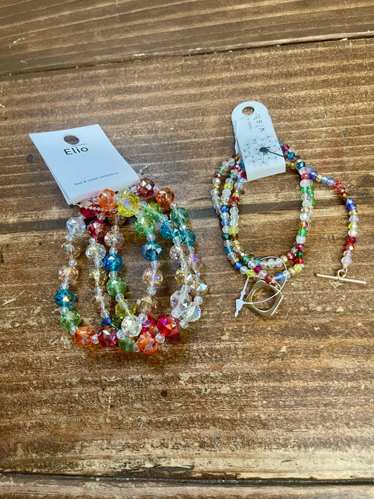 Multicolored beaded bracelets