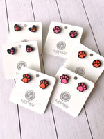 Paw stud earrings