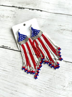 Beaded Patriotic Earrings