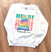 Adult Merry Teacher Sweatshirt