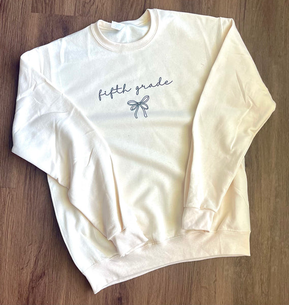 Adult grade level bow sweatshirt