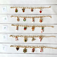 Christmas charm bracelet - red & green