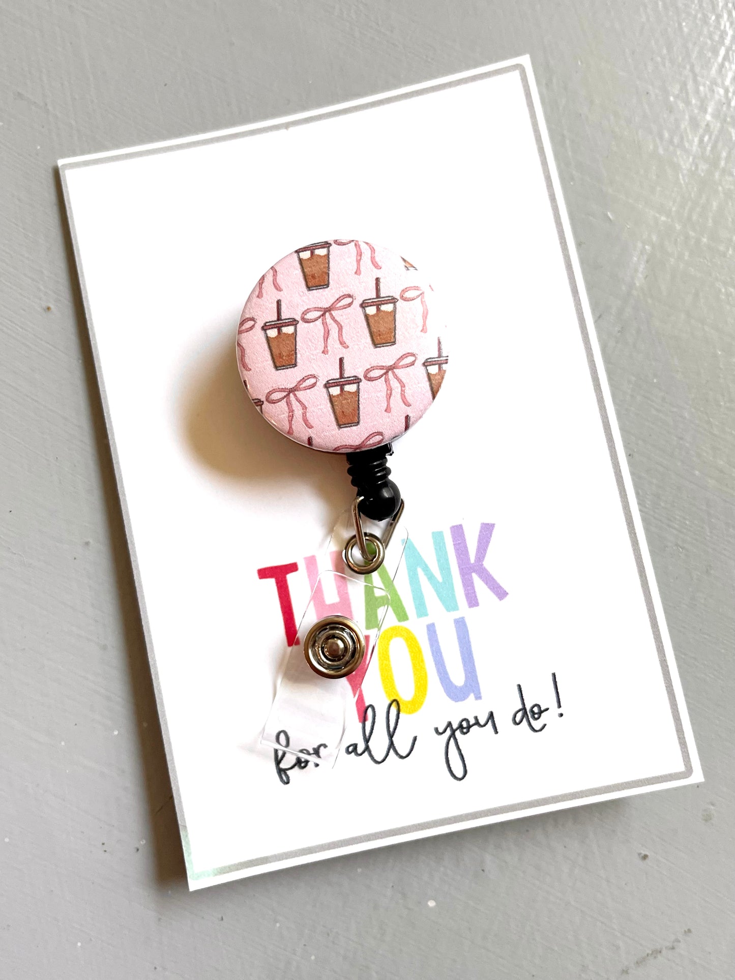 Pink badge reels