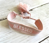 Woven adjustable BLESSED bracelet