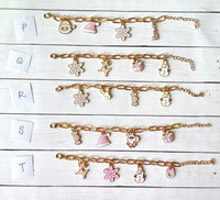 Christmas charm bracelet - pink