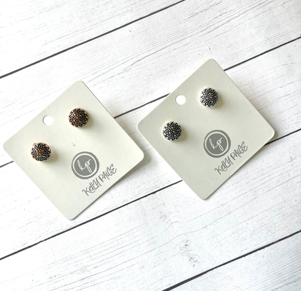 Small round western stud earring