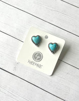 Heart turquoise Stud earrings