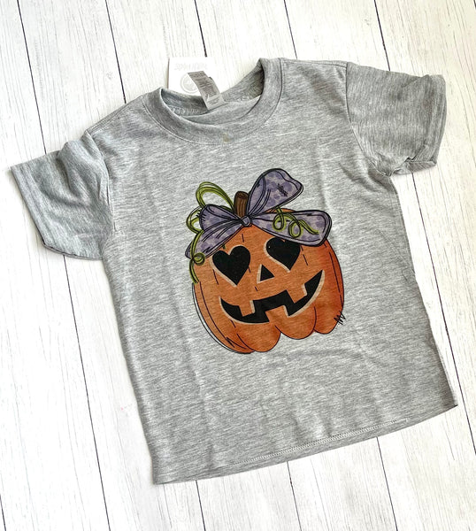 YOUTH bow pumpkin Shirt