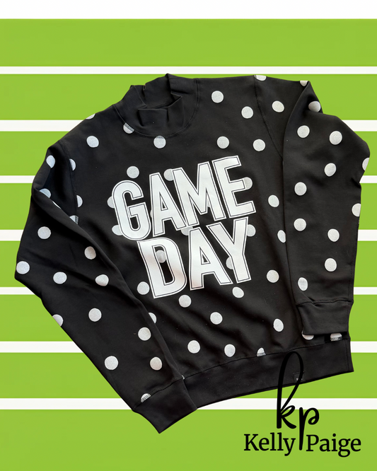 Polka dot Game Day Mockneck