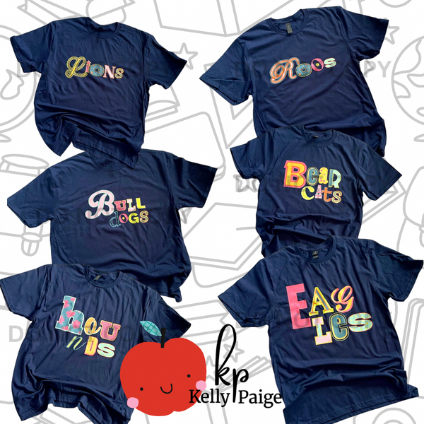 ADULT Funky Type Mascot shirt
