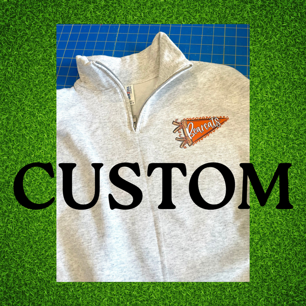 CUSTOM Pennant quarter zip sweatshirt