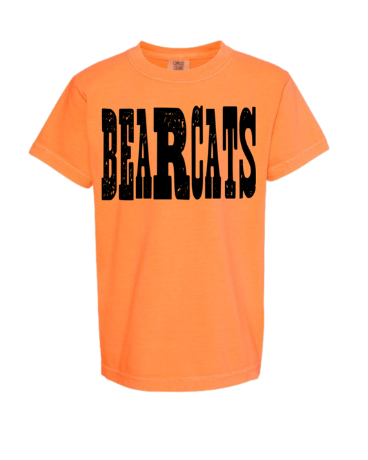 ADULT Orange funky font bearcats shirt