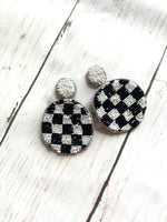 Checkered Beaded Earrings